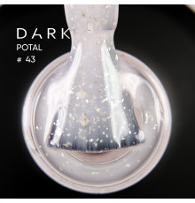 База для нігтів DARK Potal Base №43, молочно-рожева з поталлю, 15 мл
