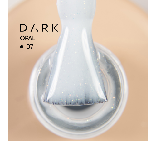 База для нігтів DARK Pro Base Opal №7, біла з шиммером, 15 мл