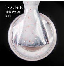 База для нігтів DARK PRO base Pink Potal №01, молочна з поталлю, 15 мл