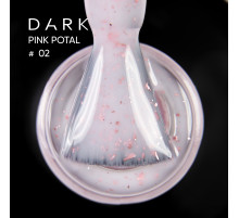 База для нігтів DARK PRO base Pink Potal №02, рожева з поталлю, 15 мл