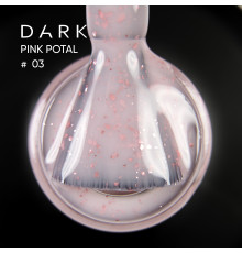 База для нігтів DARK PRO base Pink Potal №03, нюдова з поталлю, 15 мл