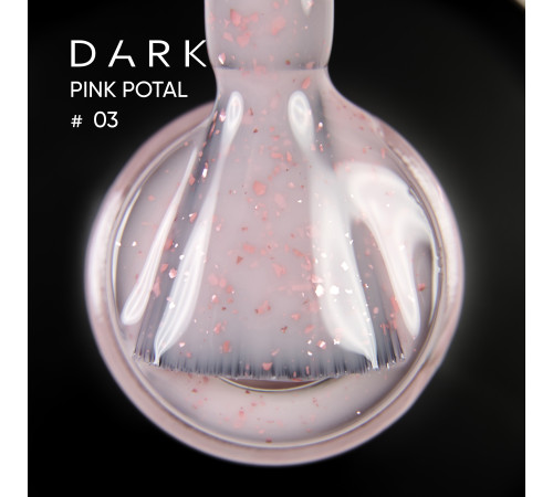 Nail base DARK PRO base Pink Potal No. 03, nude with potal, 15 ml
