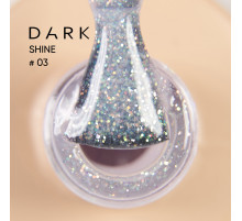 База для нігтів DARK PRO base Shine №03, молочно-рожева з блискітками, 15 мл