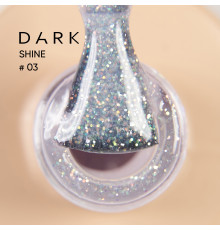 База для ногтей DARK PRO base Shine №03, молочно-розовая с блестками, 15 мл