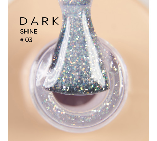 База для нігтів DARK PRO base Shine №03, молочно-рожева з блискітками, 15 мл