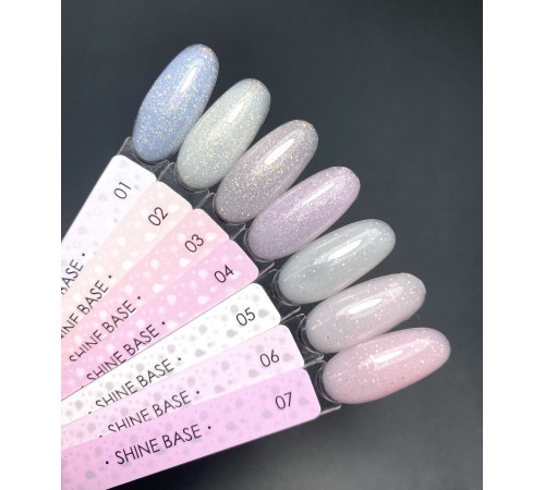 База для нігтів DARK PRO base Shine №04, світло-рожева з блискітками, 15 мл
