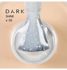 База для ногтей DARK PRO base Shine №05, молочная с золотыми блестками, 15 мл