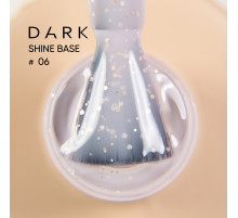 База для нігтів DARK PRO base Shine №06, світло-рожева з золотими блискітками, 15 мл
