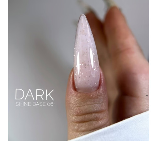 База для нігтів DARK PRO base Shine №06, світло-рожева з золотими блискітками, 15 мл