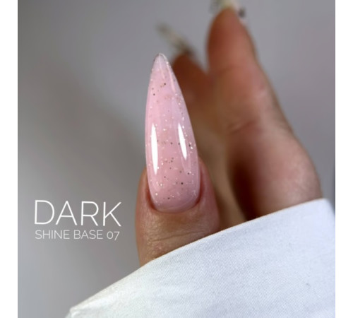База для нігтів DARK PRO base Shine №07, рожева з золотими блискітками, 15 мл