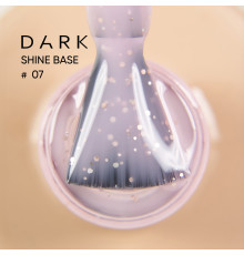 База для ногтей DARK PRO base Shine №07, розовая с золотыми блестками, 15 мл