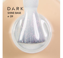 База для ногтей DARK PRO base Shine №09, молочная с розовым шиммером, 15 мл
