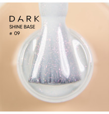 База для ногтей DARK PRO base Shine №09, молочная с розовым шиммером, 15 мл