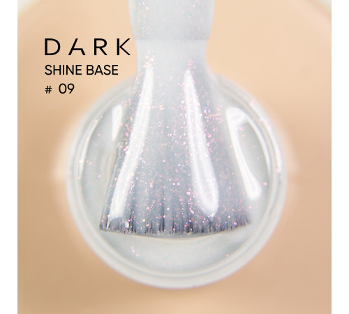 Nail base DARK PRO base Shine No. 09, milky with pink shimmer, 15 ml