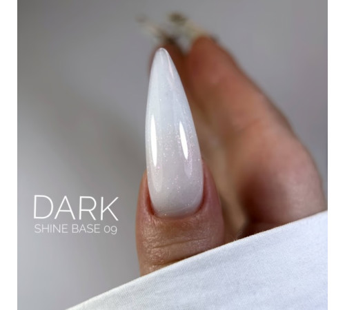 Nail base DARK PRO base Shine No. 09, milky with pink shimmer, 15 ml