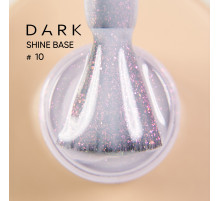 База для нігтів DARK PRO base Shine №10, світло-рожева з рожевим шиммером, 15 мл