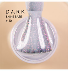 База для ногтей DARK PRO base Shine №10, светло-розовая с розовым шиммером, 15 мл
