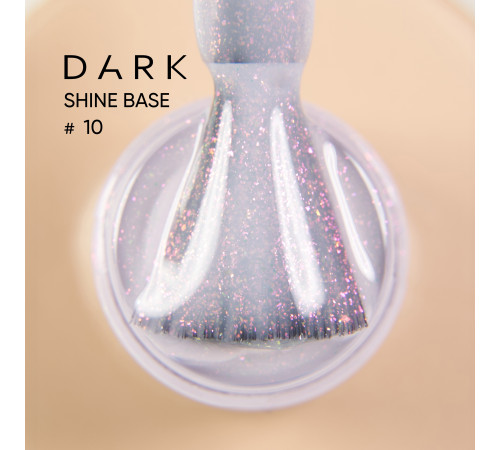 База для нігтів DARK PRO base Shine №10, світло-рожева з рожевим шиммером, 15 мл