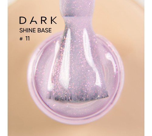 Nail base DARK PRO base Shine No. 11, pink with pink shimmer, 15 ml