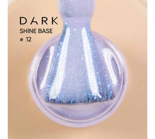 База для нігтів DARK PRO base Shine №12, лавандова з блакитним шиммером, 15 мл