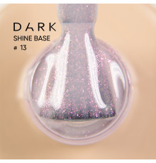База для нігтів DARK PRO base Shine №13, персикова з рожевим шиммером, 15 мл