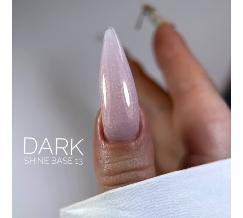 База для нігтів DARK PRO base Shine №13, персикова з рожевим шиммером, 15 мл