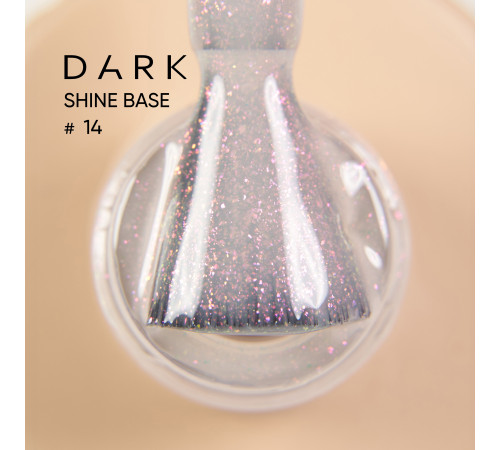 База для нігтів DARK PRO base Shine №14, кремова з рожевим шиммером, 15 мл