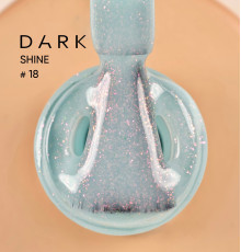 DARK PRO base Shine nail base №18, azure with pink shimmer, 15 ml