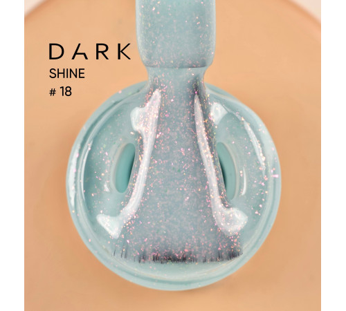 База для нігтів DARK PRO base Shine №18, лазурна з рожевим шиммером, 15 мл