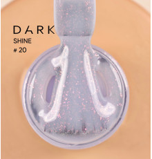 DARK PRO base Shine nail base №20, cornflower blue with pink shimmer, 15 ml