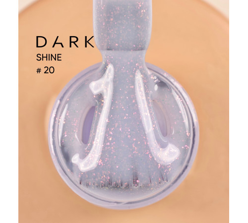 DARK PRO base Shine nail base №20, cornflower blue with pink shimmer, 15 ml