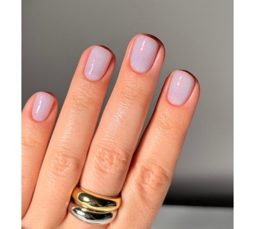 DARK PRO base Shine nail base №20, cornflower blue with pink shimmer, 15 ml