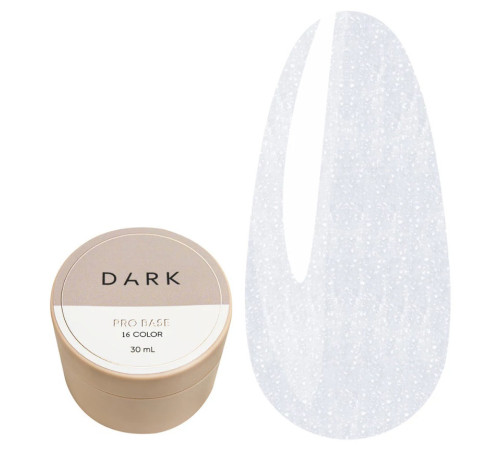 База для ногтей DARK PRO base №16, молочная с шиммером, 30 мл