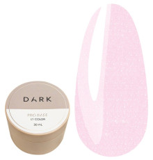 База для нігтів DARK PRO base №17, молочно-рожева з шиммером, 30 мл