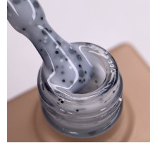 База для нігтів DARK Yogurt Base №01, молочна з чорно-білою крошкою, 10 мл