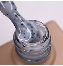 База для нігтів DARK Yogurt Base №01, молочна з чорно-білою крошкою, 10 мл
